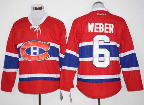 Canadiens #6 Shea Weber Red Home Stitched Hockey Jersey