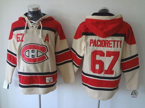 Canadiens #67 Max Pacioretty Cream Sawyer Hooded Sweatshirt Stitched Hockey Jersey