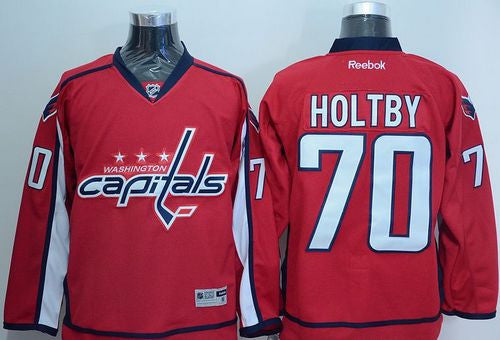 Capitals #70 Braden Holtby Red Stitched Hockey Jersey