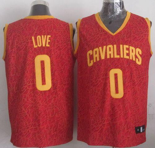 Cavaliers #0 Kevin Love Red Crazy Light Stitched Basketball Jersey