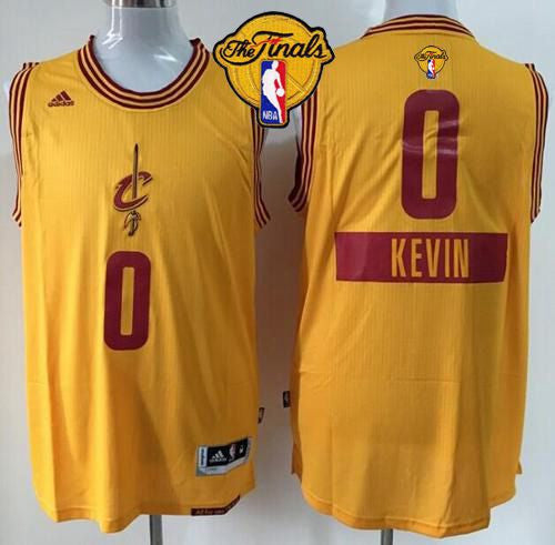 Cavaliers #0 Kevin Love Yellow 2014-15 Christmas Day The Finals Patch Stitched Basketball Jersey