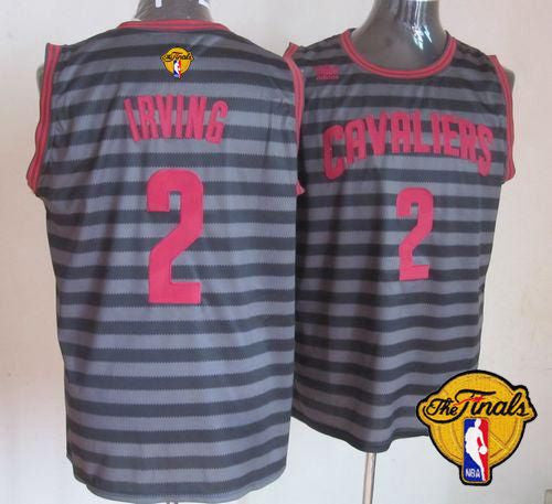 Cavaliers #2 Kyrie Irving Black/Grey Groove The Finals Patch Stitched Basketball Jersey