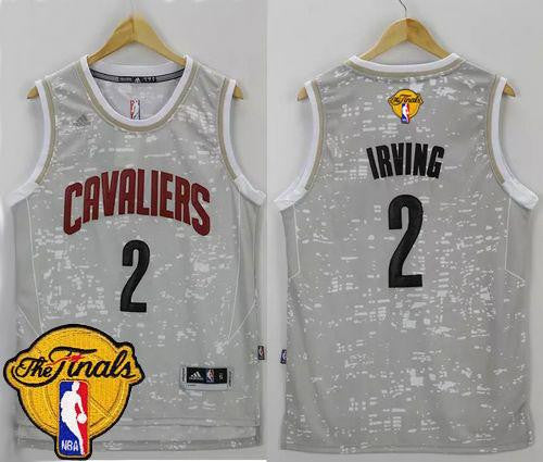 Cavaliers #2 Kyrie Irving Grey City Light The Finals Patch Stitched Basketball Jersey