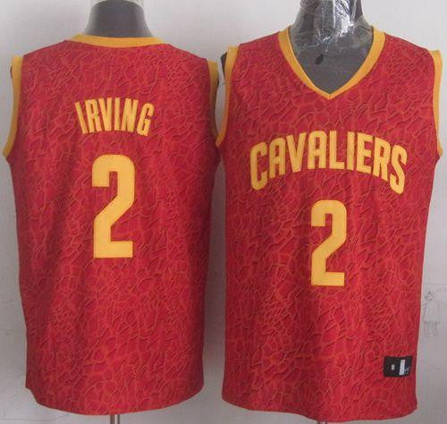 Cavaliers #2 Kyrie Irving Red Crazy Light Stitched Basketball Jersey