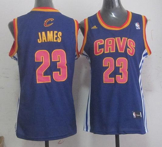 Cavaliers 23 James Blue Women Basketball Jersey