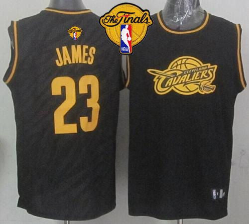 Cavaliers #23 LeBron James Black Precious Metals Fashion The Finals Patch Stitched Basketball Jersey