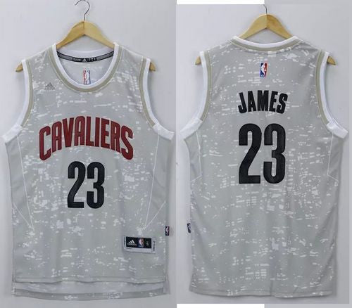 Cavaliers #23 LeBron James Grey City Light Stitched Basketball Jersey