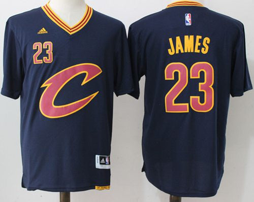 Cavaliers #23 LeBron James Navy Blue Short Sleeve "C" Stitched Basketball Jersey