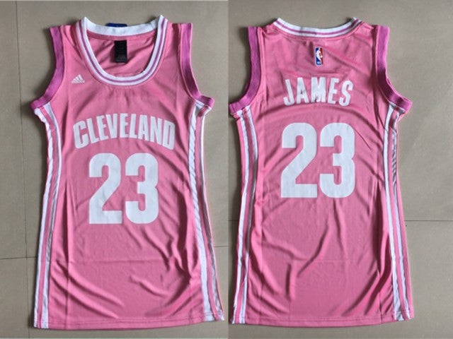 Cavaliers 23 LeBron James Pink Women Swingman Basketball Jersey