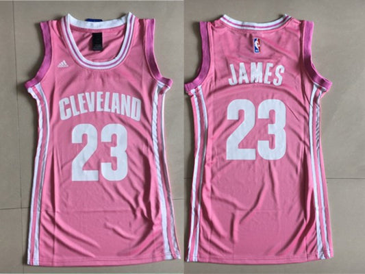 Cavaliers 23 LeBron James Pink Women Swingman Basketball Jersey