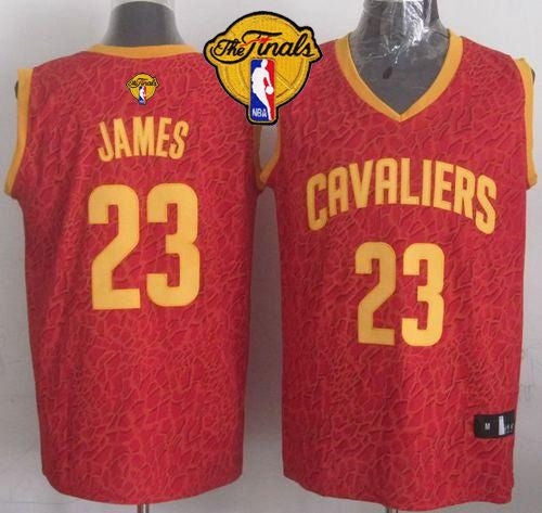 Cavaliers #23 LeBron James Red Crazy Light The Finals Patch Stitched Basketball Jersey