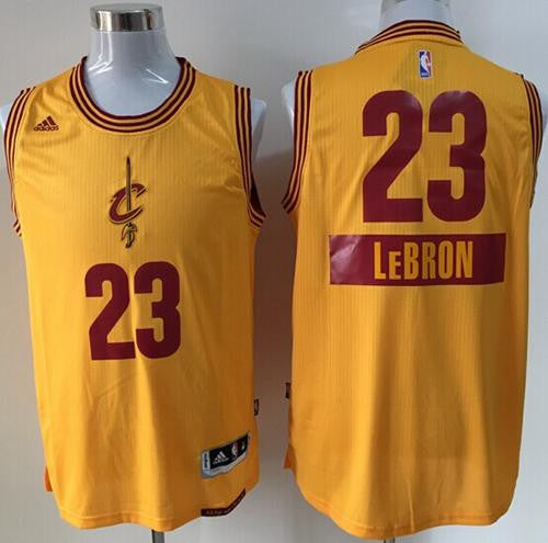 Cavaliers #23 LeBron James Yellow 2014-15 Christmas Day Stitched Basketball Jersey