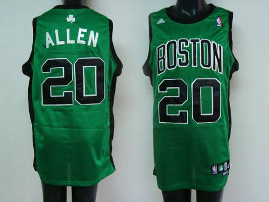 Celtics #20 Ray Allen Stitched Green Black Number Basketball Jersey