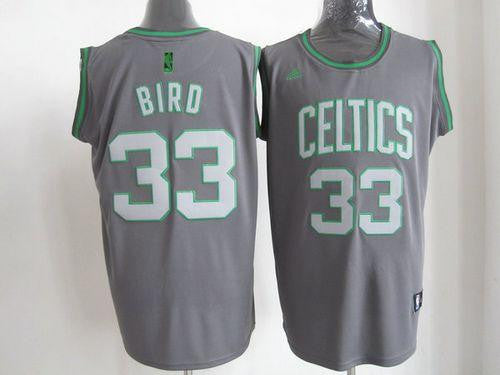 Celtics #33 Larry Bird Grey Graystone Fashion Embroidered Basketball Jersey