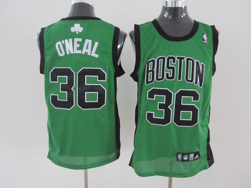 Celtics #36 Shaquille O'Neal Stitched Green(Black No.) Basketball Jersey