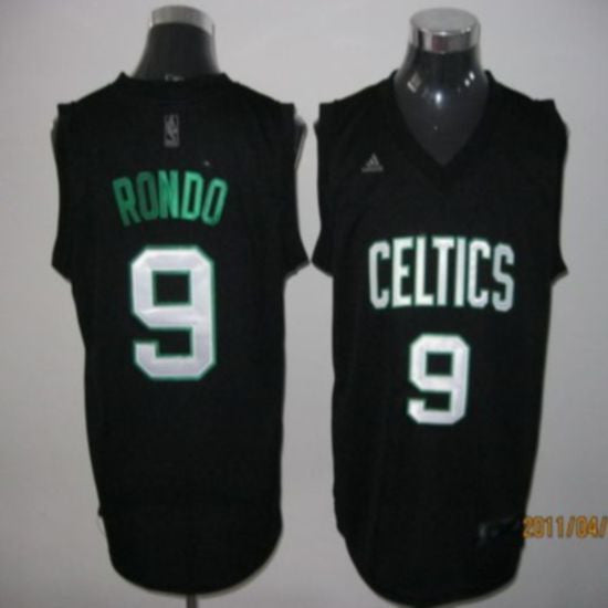 Celtics #9 Rajon Rondo Black With Green Name Stitched Basketball Jersey