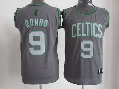 Celtics #9 Rajon Rondo Grey Graystone Fashion Embroidered Basketball Jersey