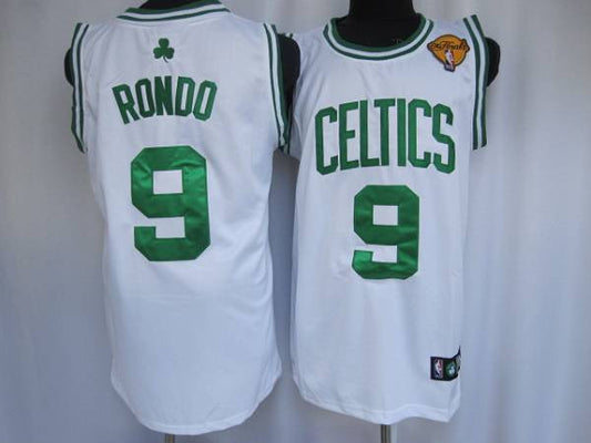 Celtics #9 Rajon Rondo Stitched White Final Patch Basketball Jersey