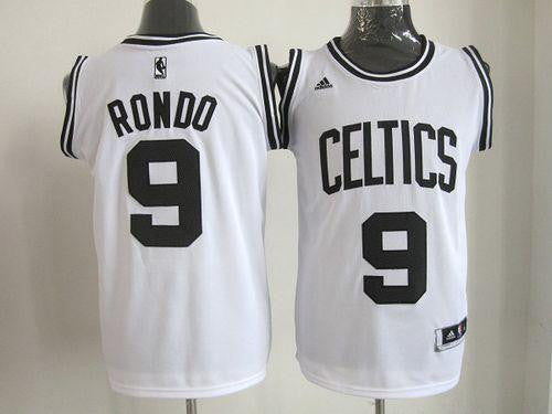 Celtics #9 Rajon Rondo White(Black No.) Stitched Basketball Jersey