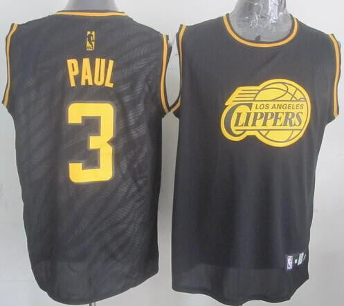 Clippers #3 Chris Paul Black Precious Metals Fashion Stitched Basketball Jersey