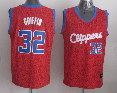 Clippers #32 Blake Griffin Red Crazy Light Stitched Basketball Jersey