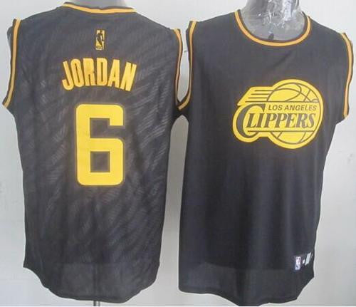 Clippers #6 DeAndre Jordan Black Precious Metals Fashion Stitched Basketball Jersey