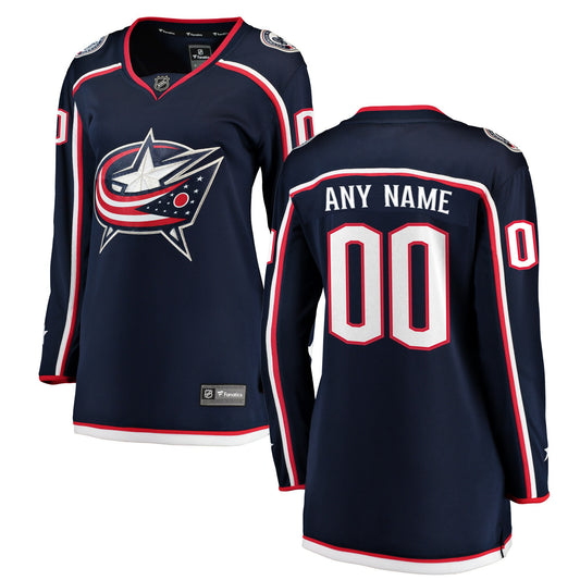 Columbus Blue Jackets Branded Women's Home Breakaway Custom Hockey Jersey - Navy