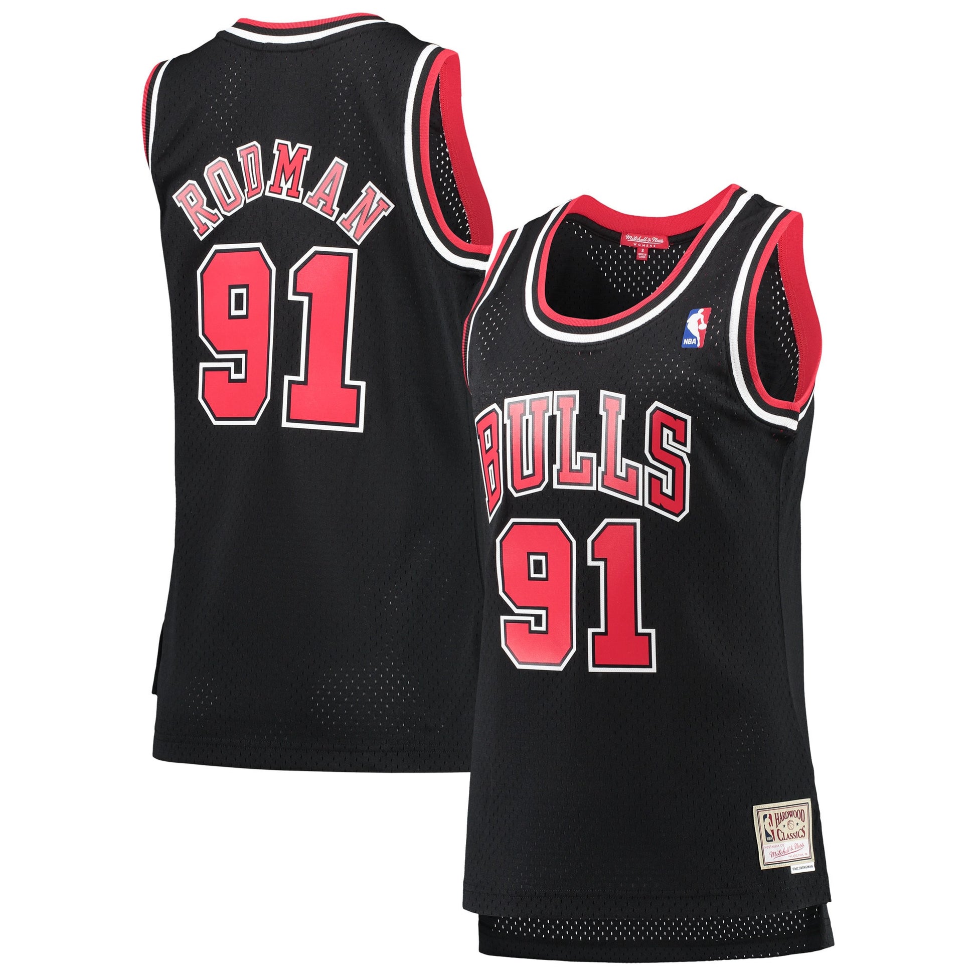 Dennis Rodman Chicago Bulls Women's Hardwood Classics Swingman Basketball Jersey - Black