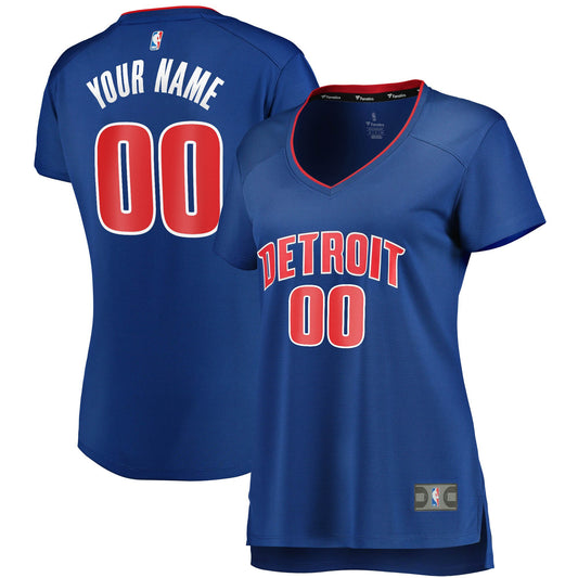 Detroit Pistons Branded Women's Fast Break Custom Basketball Jersey Royal - Icon Edition