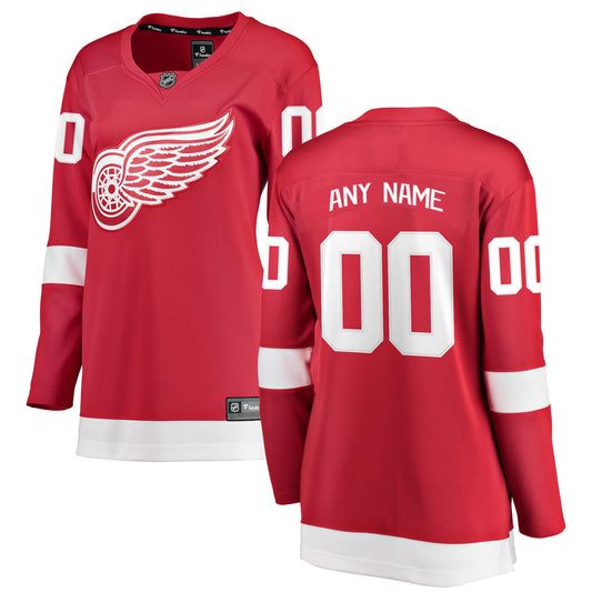 Detroit Red Wings Branded Women's Home Breakaway Custom Hockey Jersey - Red