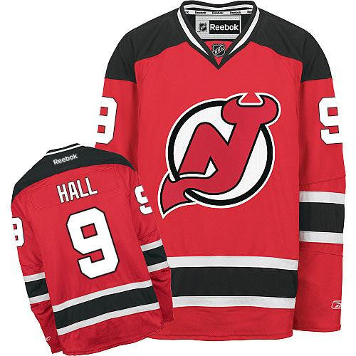 Devils #9 Taylor Hall Red Stitched Hockey Jersey