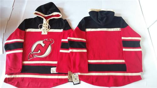 Devils Blank Red Sawyer Hooded Sweatshirt Stitched Hockey Jersey