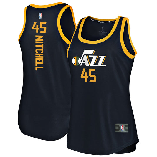 Donovan Mitchell Utah Jazz Branded Women's Fast Break Team Tank Basketball Jersey - Icon Edition - Navy