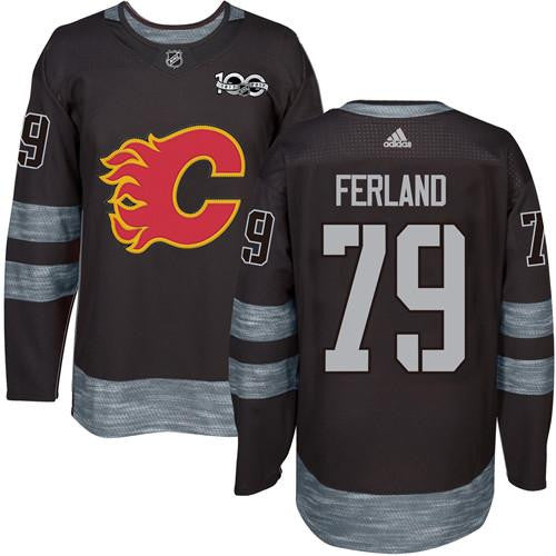 Flames #79 Michael Ferland Black 1917-2017 100th Anniversary Stitched Hockey Jersey