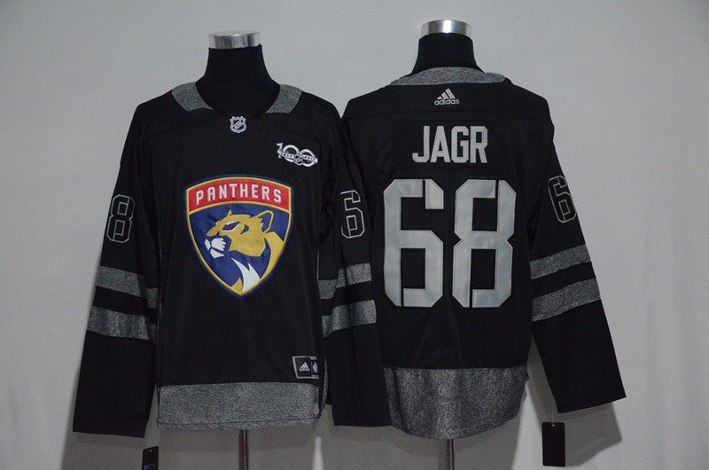 Florida Panthers #68 Jaromir Jagr Black Men's 1917-2017 100th Anniversary Stitched Hockey Jersey