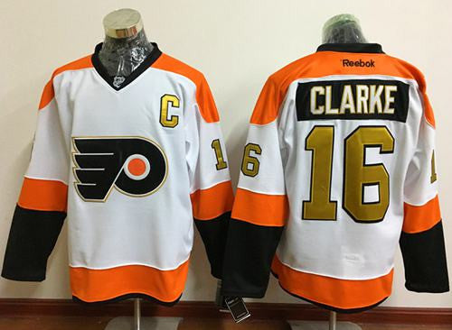 Flyers #16 Bobby Clarke White 3rd Stitched Hockey Jersey