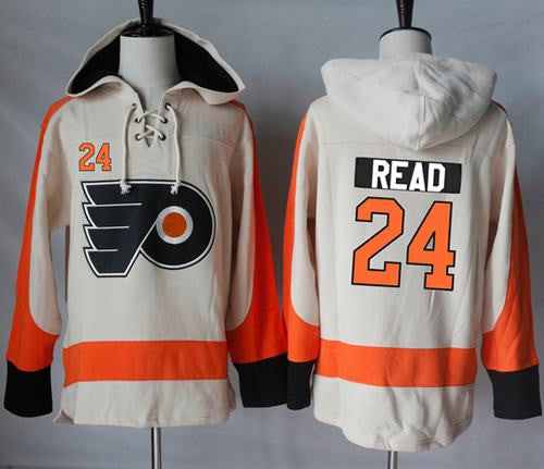 Flyers #24 Matt Read Cream Sawyer Hooded Sweatshirt Stitched Hockey Jersey