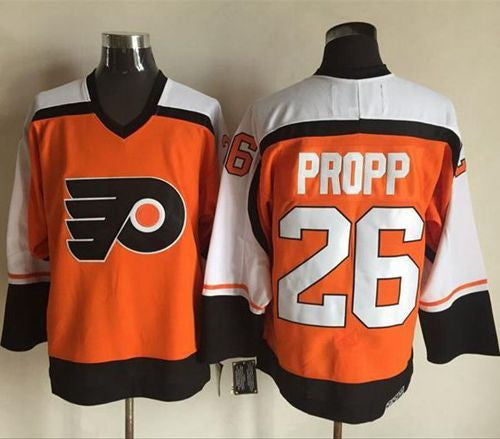 Flyers #26 Brian Propp Orange/Black CCM Throwback Stitched Hockey Jersey