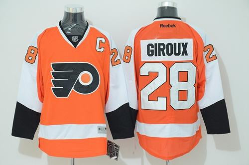 Flyers #28 Claude Giroux Stitched Orange Hockey Jersey