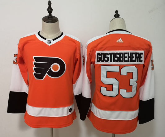 Flyers 53 Shayne Gostisbehere Orange Women Hockey Jersey