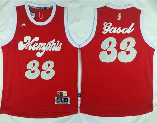 Grizzlies #33 Marc Gasol Red 2015-2016 Christmas Day Stitched Basketball Jersey