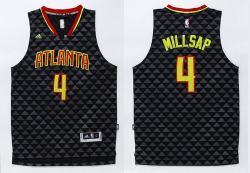 Hawks #4 Paul Millsap Black Swingman Stitched Basketball Jersey