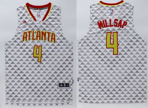 Hawks #4 Paul Millsap White Swingman Stitched Basketball Jersey