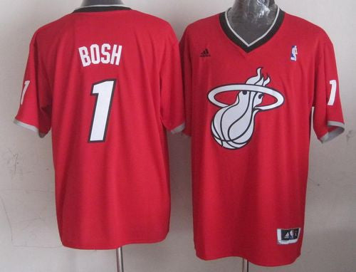 Heat #1 Chris Bosh Red 2013 Christmas Day Swingman Stitched Basketball Jersey