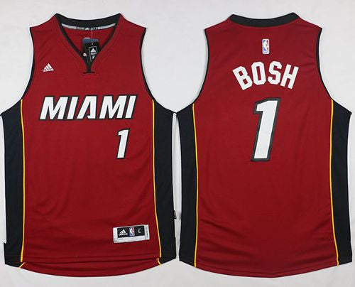 Heat #1 Chris Bosh Stitched Red Basketball Jersey