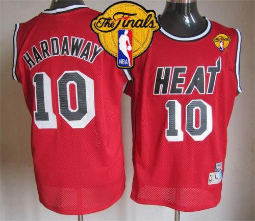 Heat #10 Tim Hardaway Red Finals Patch Throwback Stitched Basketball Jersey