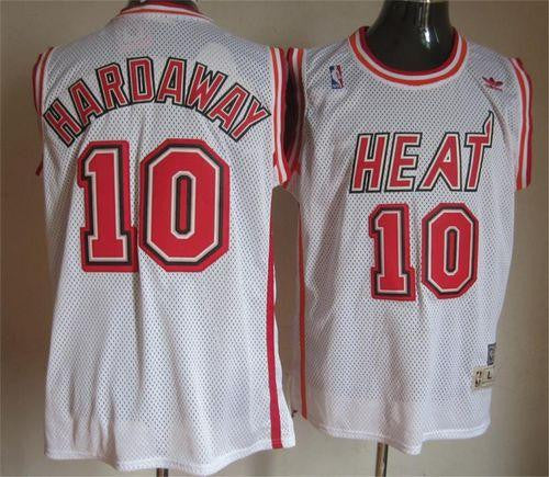 Heat #10 Tim Hardaway White Throwback Stitched Basketball Jersey