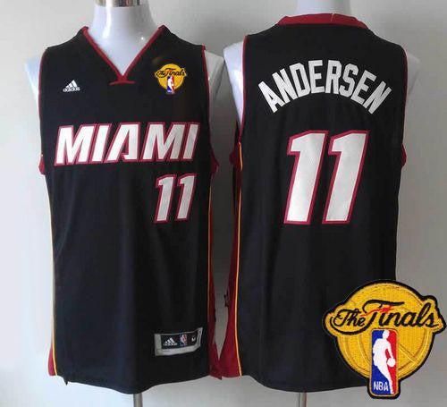 Heat #11 Chris Andersen Black Finals Patch Stitched Basketball Jersey