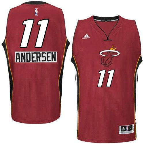 Heat #11 Chris Andersen Red 2014-15 Christmas Day Stitched Basketball Jersey