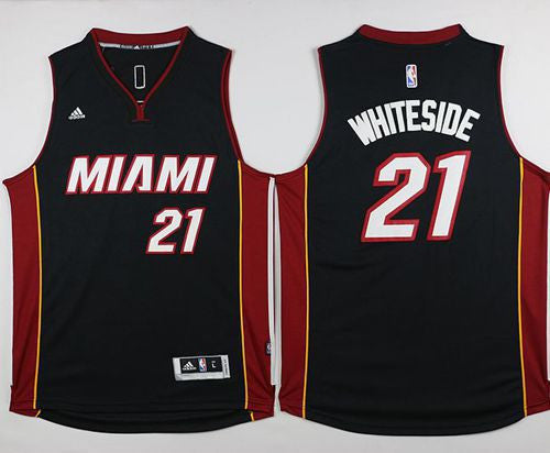 Heat #21 Hassan Whiteside Black Stitched Basketball Jersey